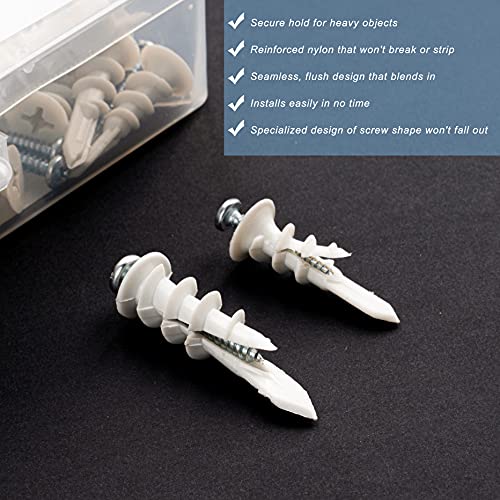 USA Stock Self Drilling Plastic Drywall Anchors and Screws Kit 100