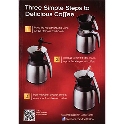 Melitta PourOver Coffee Brewer & Stainless Steel Carafe Set with