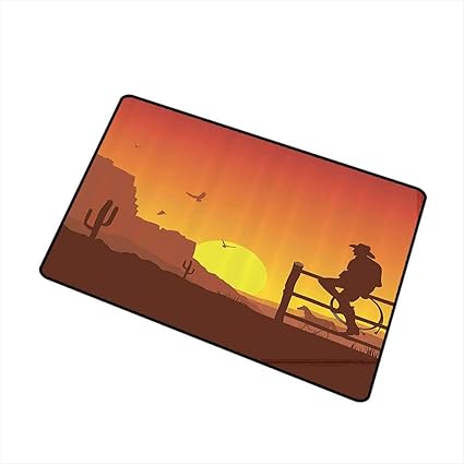Amazon Com Mdxizc Bedroom Doormat Western Decor Silhouette Of