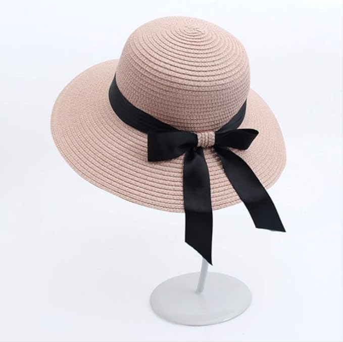 sun hat with black bow