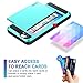 iPhone 5S Case, iPhone 5 Case, Vofolen Impact Resistant iPhone 5S Wallet Case Hybrid Bumper Armor Snap-on Black Soft Rubber Cover Protective Shell Card Holder for iPhone 5 5S SE - Light Blue