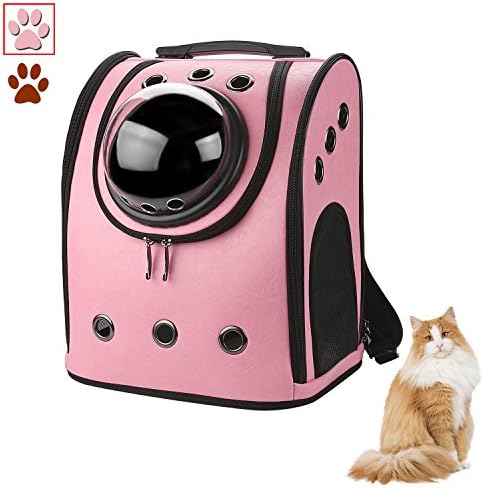 Anzone Pet Space Capsule Carrier Backpack, Pet Bubble Dome Traveler Knapsack Multiple Air Holes Waterproof Lightweight Bag for Cats Petite Dogs & Small Animals