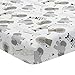 Lambs & Ivy Jungle Safari 100% Cotton White/Gray Elephant/Lion Fitted Crib Sheet