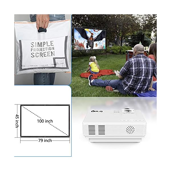 YOOYAA Mini Projector with Screen and Bluetooth, Upgraded 10000 Lux Portable Outdoor Home Theater Video Projector Full HD 1080P Support Compatible with Smartphone/Laptop/TV Stick - Image 8