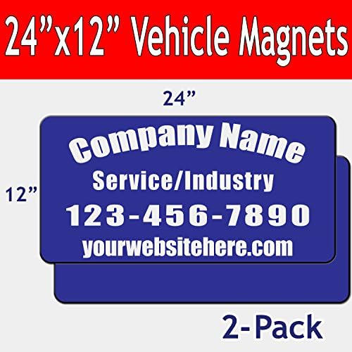Custom Magnet Sign(s) for Magnetic/Ferrous Surfaces | 12" High x 24" Wide, Rounded Corners | Variety of Background and Text Colors Available | Personalize Your Message | 1 Set of 2 Magnets