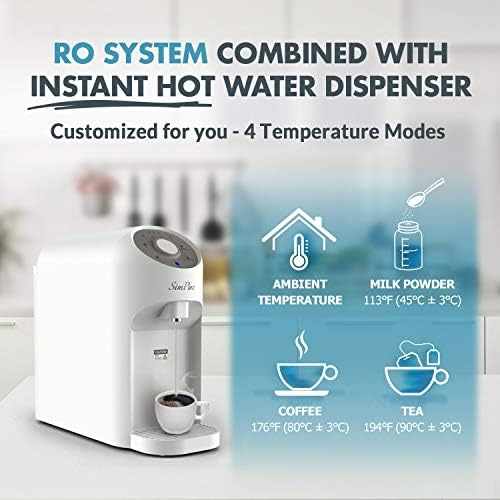 Simpure Y5 Instant Heat Reverse Osmosis Water Filtration System 4 Stage Countertop Ro Water Filter With 4 Temperature Settings 5 1 Drain Ratio No Installation And Plumbing Required Buy Online At