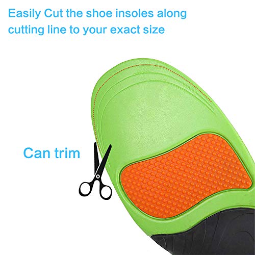 Shoe Insoles, MIBOTE 2 Pairs Arch Support Orthotic Shoes Insert Insoles Sports Gel Plantar Professional Fasciitis Insoles for Men/Women - Relieve Foot Pain (Green,M)