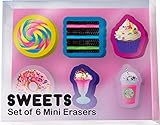 iscream Sweet Treats Set of 6 Die-Cut Mini Erasers