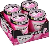 Trident Unwrapped Sugar Free Gum, Bubblegum, 50 Count (Pack of 4)