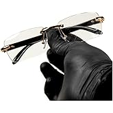 Street Knitted Retro Small Rimless Clear Lens Gold Frame Hip Hop Sunglasses Rectangle Men Women Frameless 90’s Shades Black Woodgrain Arm Fashion Frameless Square Clear Tint Eye Glasses