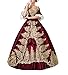 ROLECOS Womens Royal Retro Medieval Renaissance Dresses Lady Satin Masquerade Dress Wine Red