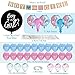 Baby Gender Reveal Party Supplies Kit – Boy & Girl Party Reveal Décor – With Stickers, Mom Sash and Photo Props for Boy & Girl – Surprise Baby Party– Easy to Use – Pink & Blue Double Gender Revealing Party Bundle