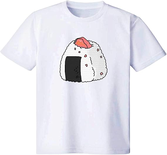 Amazon さけ おにぎり Tシャツ 半袖 白 黒 ダサい かわいい カッコイイ シュール 面白い じょーく おもしろ ゆるい プレゼント Tシャツ カットソー 通販