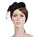 Vbiger Women's Fascinator Wool Felt Pillbox Hat Cocktail Party Wedding Bow Veil (Black)