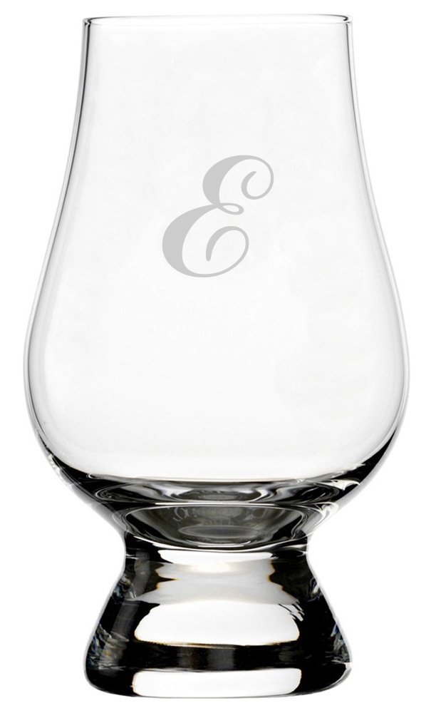 Commercial Script Etched Monogram Crystal Whisky