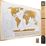 XL Scratch Off Map of The World with Flags - 36 x