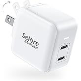 USB C Charger Block, 40W Fast Type C Charging Block Dual Port USB-C Power Adapter Wall Plug Foldable GaN Charger Cube for 17/16/15 Plus/Pro/Pro Max/14/13/12/11 Series, Samsung, Pixel, iPad