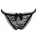 GBSELL Women Sexy Lace Bowknott V-String Briefs Panties Thongs G-String Bikini Black
