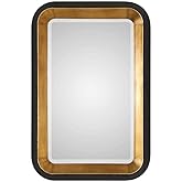 Uttermost Niva Antiqued Gold Leaf and Black 28" x 42 1/4" Wall Mirror