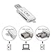 SD card reader, iPhone TF & SD Card Reader Lightning & USB 2.0 Mobile Flash Drive with Lightning Connector, Memory Expansion for iPhone / iPad / Android phones / Mac / PC (White)