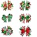 Mookiraer Christmas Cute Baby's and Girl's Grosgrain Hair Bows Hair Clips Barrettes 6 Pack (SD565)
