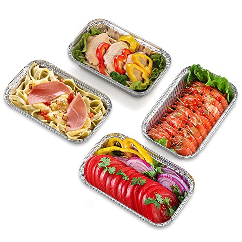 50-Pack Aluminum Foil Pans Disposable Durable Loaf Baking Pans for BBQ, Roasting, Broiling and Cooking Cakes - Thumbnail 7
