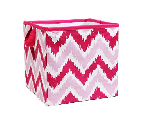 Bacati MixNMatch Zigzag Storage Box, Pink, Small