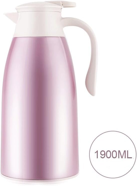 Home 304 Stainless Steel Hot Water Bottle Heat Preservation High Capacity Insulation Pots Kitchen Restaurant Bedroom Warm Pot Kettle Glass Liner 1.9L ( Color : J )