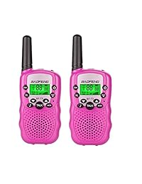 Walkie Talkie para niños de mano walkie Talky 22 canales FRS/GMRS Radio transceptor para niños y jóvenes, al aire última intervensión radios Rosado