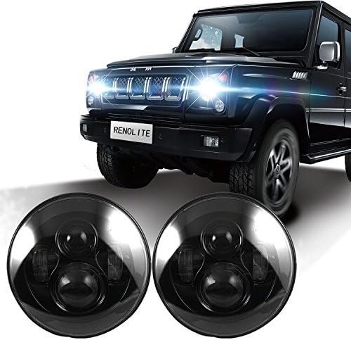 2 PCS 7 inch LED Projection Headlight with H4 H13 Adaper for for 97-15 Jeep Wrangler JK TJ Hummer Fj Cruiser