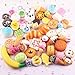 Geefia 20 Pcs Squishy Toys Random Cute Mini Food squishies Fidget Stress Relief Toys Phone Charm Key Chain Strap Lovely Soft Bread Cake Doughnut Party Favors Toy Gift for Kids and Adults