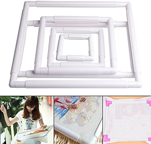 correctstore Square Rectangle Clip Plastic Embroidery Frame Cross Stitch Hoop Stand Lap Too