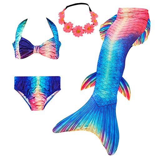 Girl's Mermaid Tail Swimsuit for Swimming Bikini Set Sea-Maid Princess Bathingsuit - Thumbnail 4