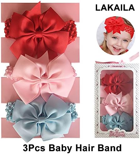 Baby Girls Bow Headbands - LAKAILA Infant Headwear for Photography Props