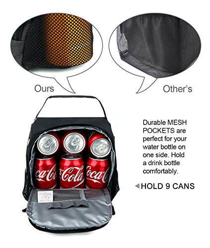 Insulated Lunch Box F40C4TMP Tote Cooler Bag Medium For men adult women kids bento box Grey, Medium