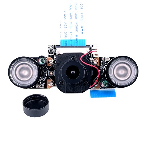 for Raspberry Pi 3 Night Vision Camera Module,Quimat Mini 5MP 1080P HD Video OV5647 Sensor Webcam Kit with Embedded IR-Cut for Better Image in Day and Night for Raspberry Pi Zero W/3/2/1/B/B+/A/A+