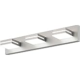 SineRise LED Modern Bathroom Vanity Light Fixtures (3-Light, 24-Inch, Dimmable), Brushed Nickel Modern Acrylic Bathroom Wall 