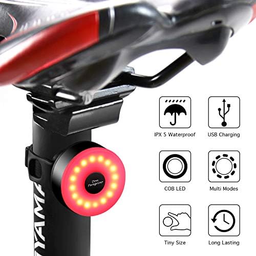 Don Peregrino Led Bike Tail Light, Waterproof & Rechargeable Bicycly Rear Light, Ultra Bright Helmet Light Backpack Light