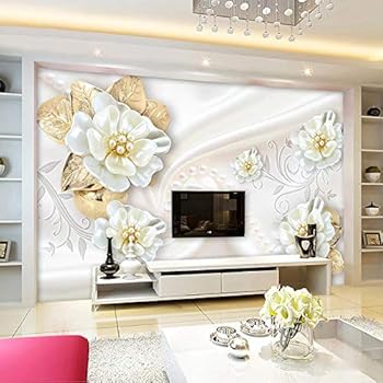 Custom Photo 3d Wallpaper For Walls Roll Embossed Flower Modern Simple Living Room Tv Background Mural Wall Papers Home Decor 350x245cm Amazon Com