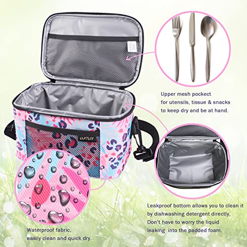 ONTESY Lunch Bag for Women Girls, Medium Size Lunch Pail Thermal Insulated Cooler for Adults & Kids with Adjustable Shoulder Strap for School Work Picnic (Florida Palm)