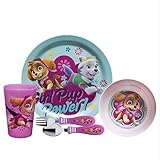 Zak Designs PWPE-5480-AMZ Nick Jr. Dinnerware Sets 5 Piece, Paw Patrol Girl 5pc