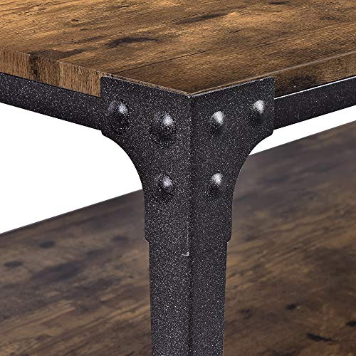 Decok Coffee Table 44" Industrial Rivet Metal Design, Living Room Table