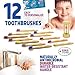 EcoTime Organic Bamboo Toothbrush Premium Set for KIDS - 12-Pack with Colorful Bristles Toothbrush Holder HOURGLASS BONUS and Infographic - Biodegradable Handle - BPA Free Soft Bristles - Eco-Friendly