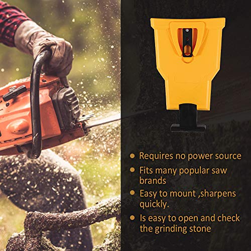 OneBom Chainsaw Sharpener, Chain Saw Sharpeners, Chainsaw Teeth Sharpener, Chain Sharpener for Chainsaws, Chain Saw Blade Sharpener with Sharpener Fit for 14/16/18/20 Inch Chain Saw Bar with 2 Holes
