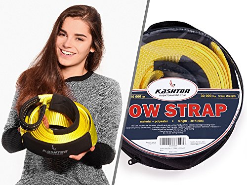 Tow Strap Heavy Duty, Recovery strap - Soft Snatching - 30 000 lbs 3" x 20 ft - Towing Strap with Reflective Line, Reinforced Loops + Storage Bag - Off road Tow Rope - Greatest for Heavy Duty Vehicle - Thumbnail 6