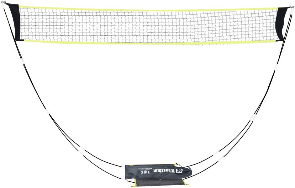 KIKILIVE Weiershun Portable Badminton Net with Stand Carry Bag, Folding Volleyball Tennis Badminton Net – Easy Setup for for Outdoor/Indoor Court, Backyard, No Tools or Stakes Required : Sports & Outdoors