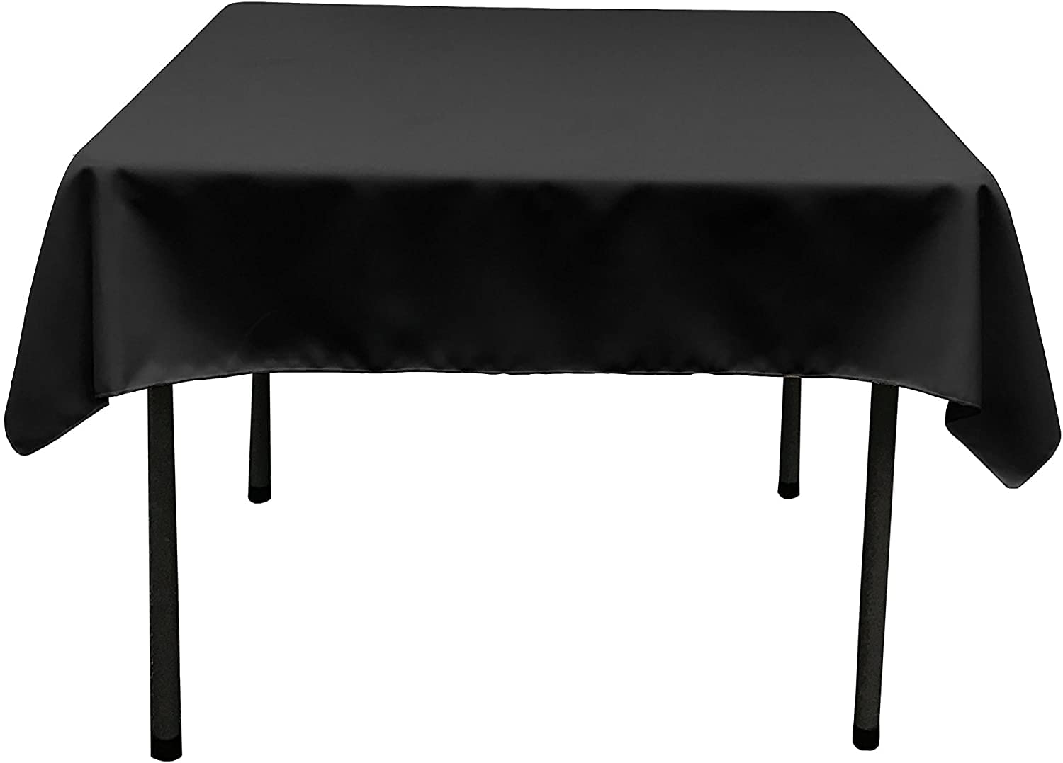 LA Linen Polyester Poplin Square Tablecloth, 52 by 52-Inch, Black, 132 x 132 x 0.04 cm — image 1