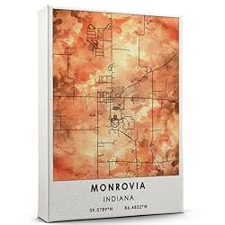 Mitchell Map Poster, Indiana Map Art Poster, Map