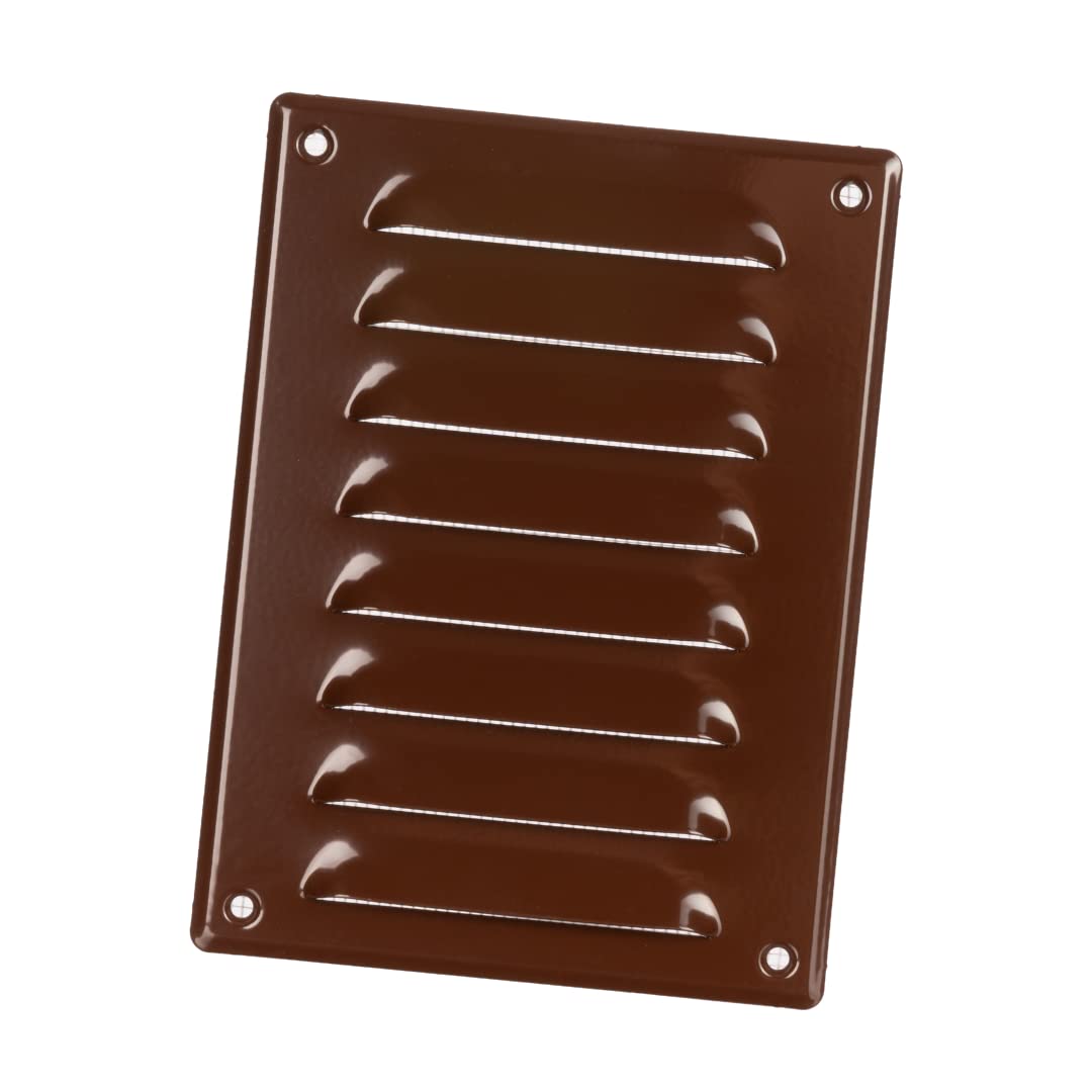 140x190mm Air Vent Grille Cover 6x7 inch Brown Ventilation Cover, Metal, with Insect Mesh