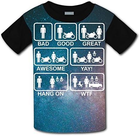 LanvMkk Kids Funny Motorbike T-Shirt Short Sleeve 3D Print Tee Shirt